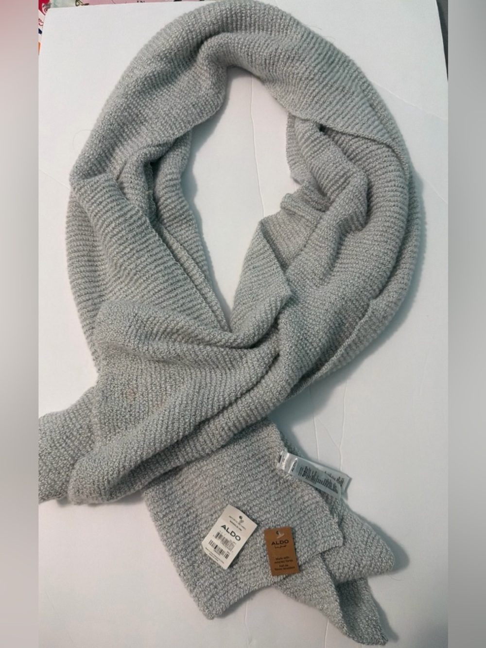 ALDO Light Gray Knit Infinity Scarf